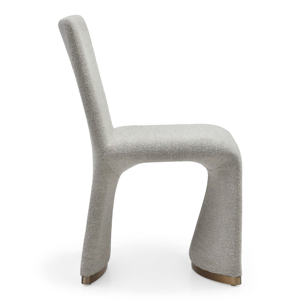 Modrest Kenda Contemporary Grey and Brushed Gold Dining Chair (Set of 2)