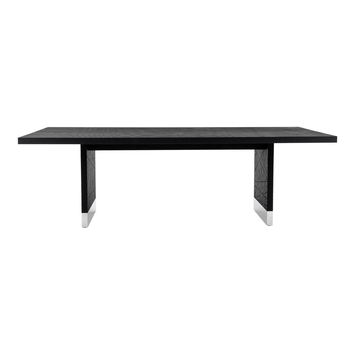 Modrest Kenda - Modern Black Ash + Stainless Steel Dining Table