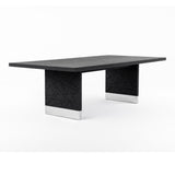 Modrest Kenda - Modern Black Ash + Stainless Steel Dining Table