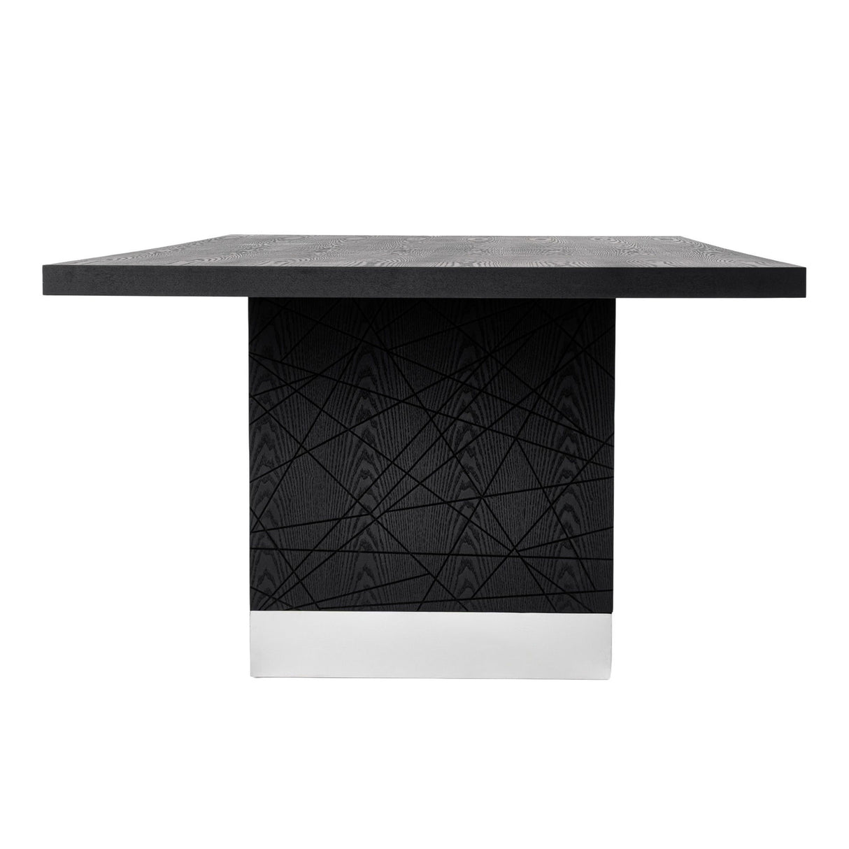 Modrest Kenda - Modern Black Ash + Stainless Steel Dining Table