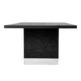 Modrest Kenda - Modern Black Ash + Stainless Steel Dining Table