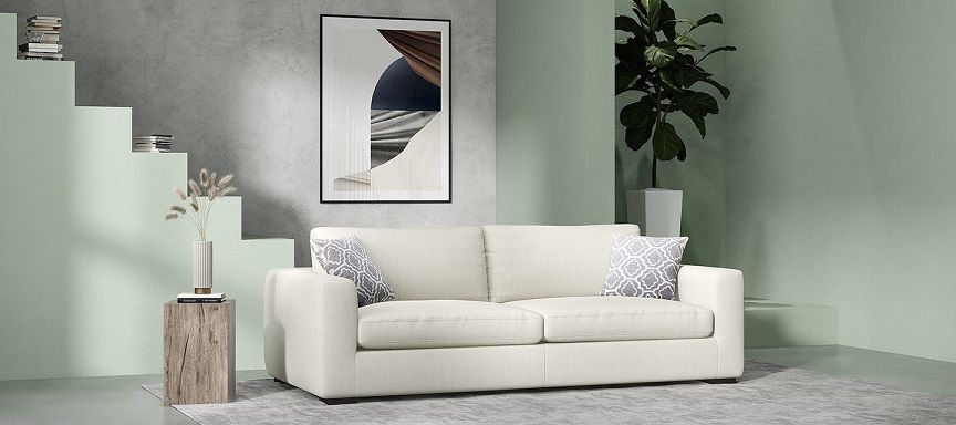 Divani Casa Poppy - Modern White Fabric Sofa