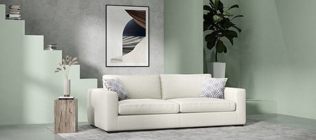 Divani Casa Poppy - Modern White Fabric Sofa