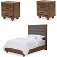 Brooklyn Walk 3Pc Eastern King Tufted Bedroom Set Burnt Umber – Aico