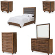 Brooklyn Walk 6Pc Eastern King Tufted Panel Bedroom Set Burnt Umber – Aico