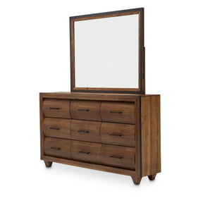 Brooklyn Walk Dresser With Mirror In Burnt Umber - Ki-Brkw050-060-408 - Aico Furniture