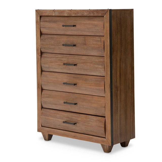 Brooklyn Walk 6 Drawer Chest In Burnt Umber - Ki - Brkw070 - 408 | Aico - KI - BRKW070 - 408 - Home Elegance USA - 1