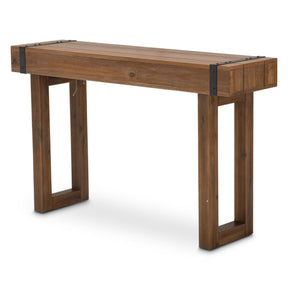 Brooklyn Walk Console Table in Burnt Umber Wood with Metal Accents – Aico Furniture