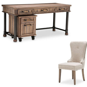 Crossings 3 Piece Writing Desk Set In Reclaimed Barn - Ki-Crsg277-217-3Set - Aico Furniture