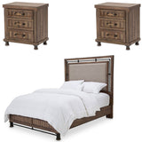 Crossings 3 Piece Eastern King Panel Bedroom Set In Reclaimed Barn - Ki - Crsg00Ek - 217 - 3Set | Aico | Home Elegance USA