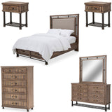 Crossings 6 Piece Queen Panel W - Drawers Bedroom Set In Reclaimed Barn - Ki -  6Set | Aico | Home Elegance USA