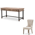 Crossings Writing Desk With Chair In Reclaimed Barn - Ki-Crsg277-Crsg003-217 - Aico Furniture