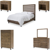 Del Mar Sound 6 Piece Eastern King Panel Bedroom Set In Boardwalk - Ki - Delm014Ek - 215 - 6Set | Aico | Home Elegance USA