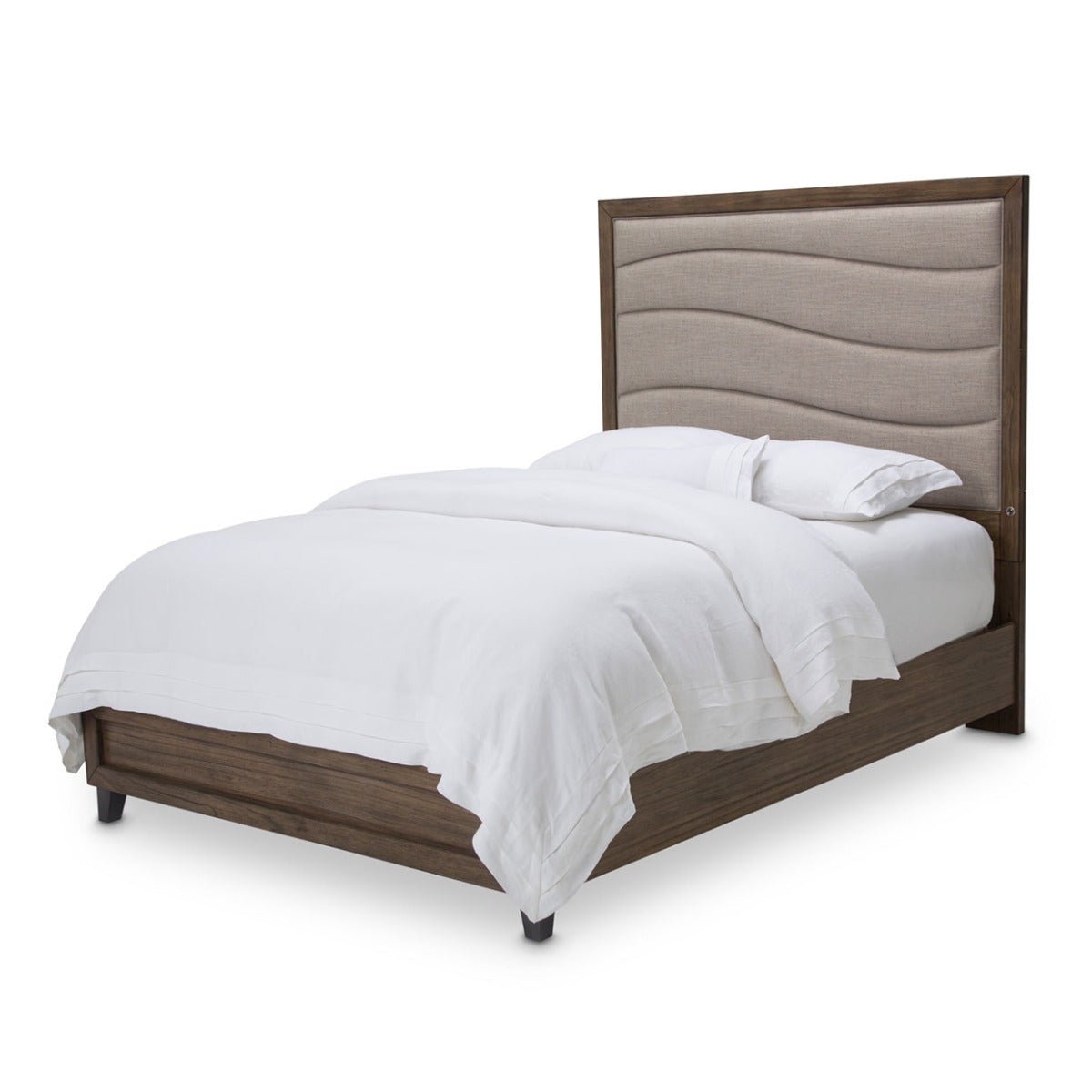 Del Mar Sound Eastern King Panel Bed W - Fabric Insert In Boardwalk - Ki - Delm014Ek - 215 | Aico - KI - DELM014EK - 215 - Home Elegance USA - 1