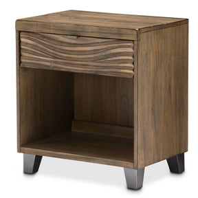 Del Mar Sound 1-Drawer Nightstand in Boardwalk Finish with Shelf – AICO