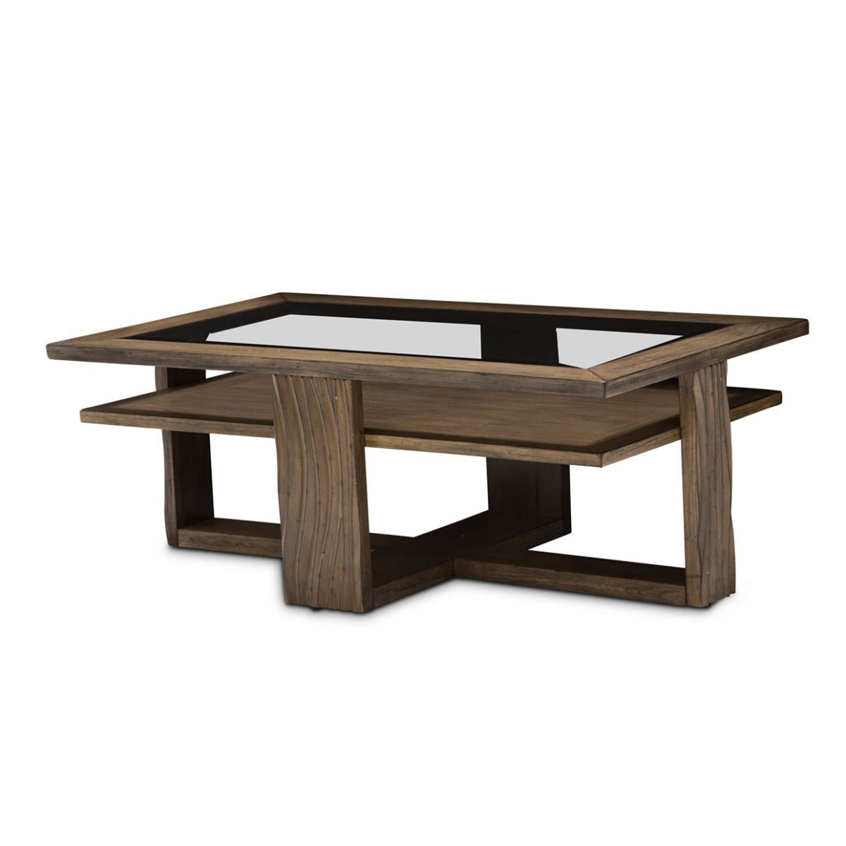 Del Mar Sound Rectangular Cocktail Table In Boardwalk - Ki - Delm201 - 215 | Aico - KI - DELM201 - 215 - Home Elegance USA - 1