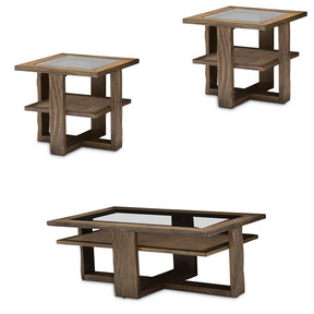 Del Mar Sound 3-Piece Occasional Set in Boardwalk – Rectangular Cocktail Table – AICO Furniture