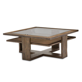 Del Mar Sound Square Cocktail Table in Boardwalk Finish – Aico Furniture