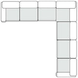 Kinsey - Modern Blue Fabric Modular Sectional Sofa-7-Piece Sectional - View Image 1