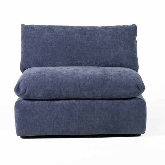 Divani Casa Kinsey - Modern Blue Fabric Modular Armless Seat | Home Elegance USA