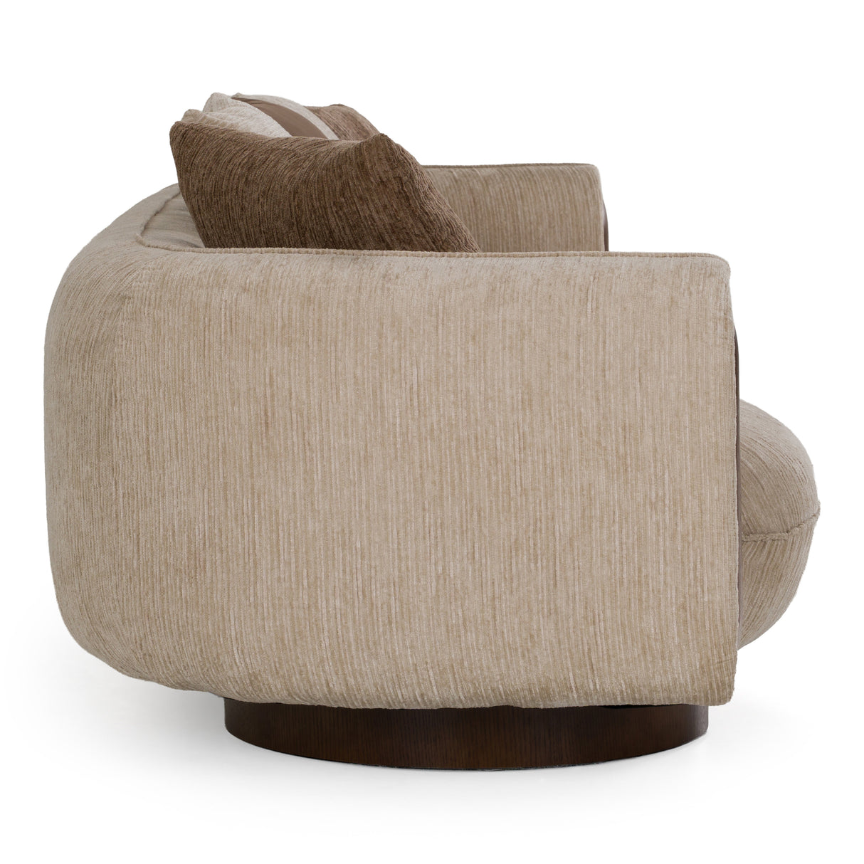 Kiran - Modern Beige + Brown Fabric Sofa - View Image 1