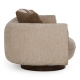 Kiran - Modern Beige + Brown Fabric Sofa - View Image 1