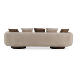 Kiran - Modern Beige + Brown Fabric Sofa - View Image 1
