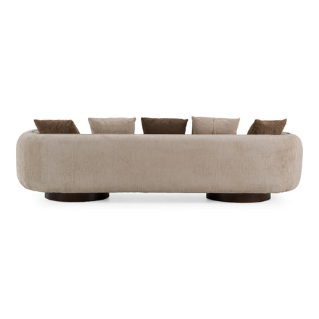Kiran - Modern Beige + Brown Fabric Sofa - View Image 1