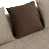 Kiran - Modern Beige + Brown Fabric Sofa - View Image 1