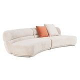 Knight - Modern Beige Fabric Curved Sectional Sofa - View Image 1