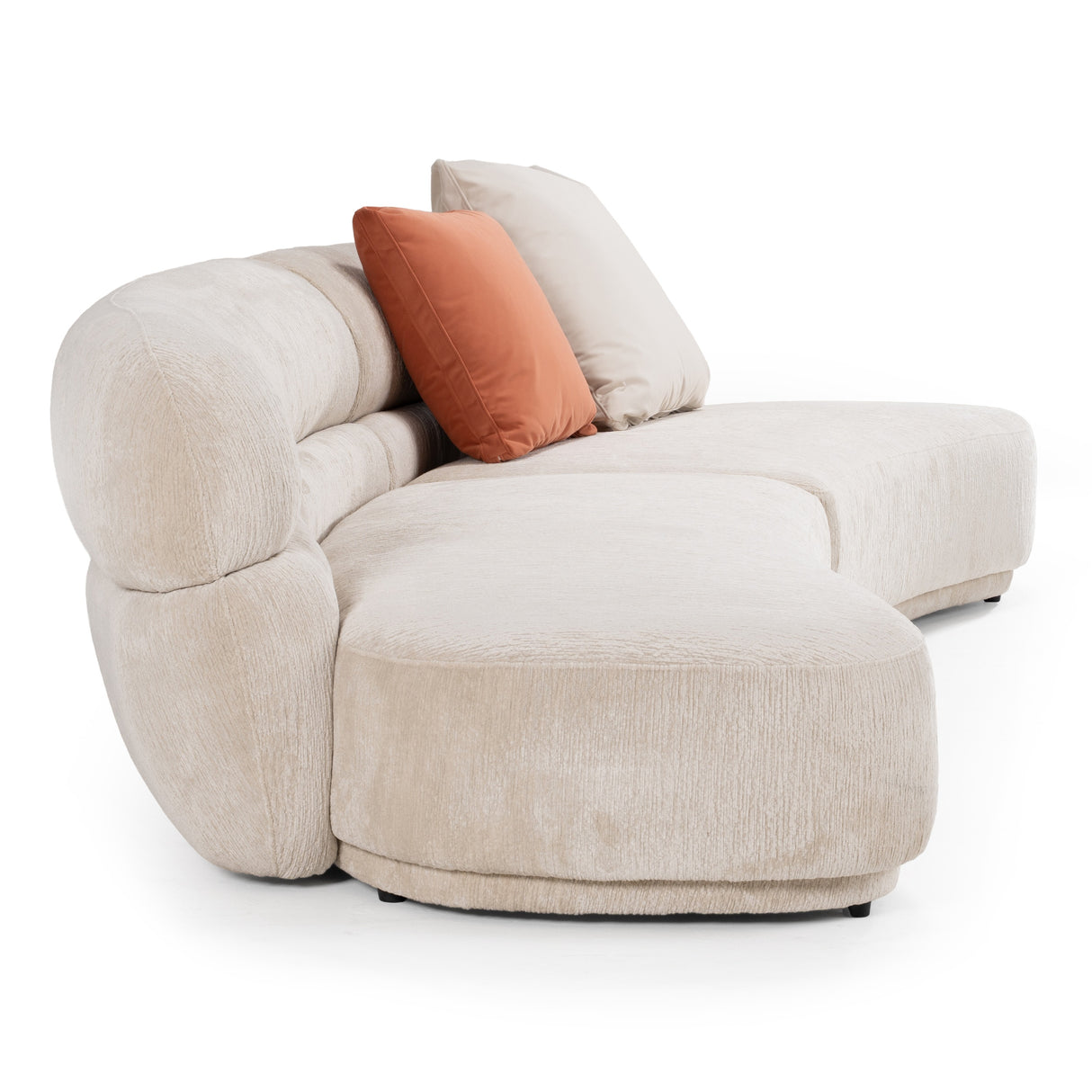 Knight - Modern Beige Fabric Curved Sectional Sofa - View Image 1