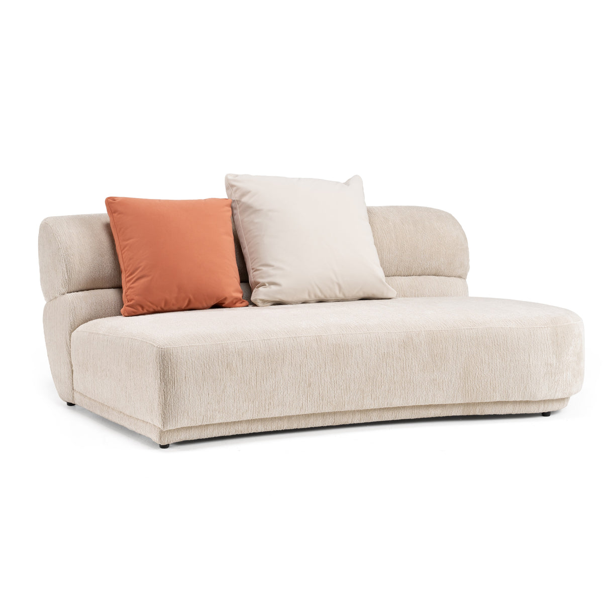 Knight - Modern Beige Fabric Curved Sectional Sofa - View Image 1