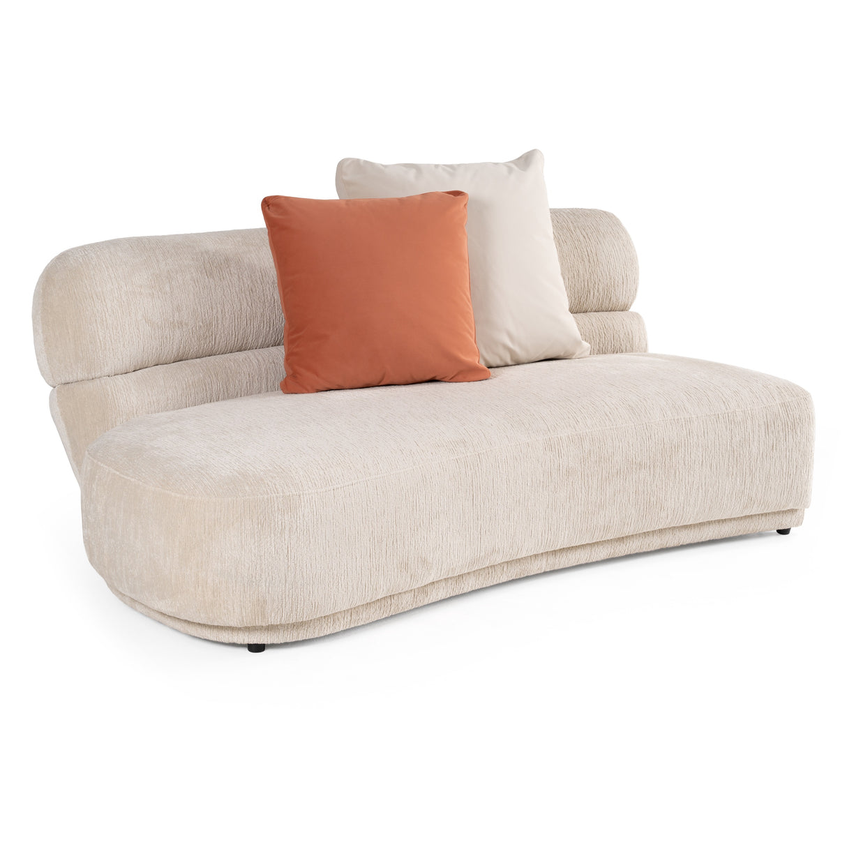 Knight - Modern Beige Fabric Curved Sectional Sofa - View Image 1
