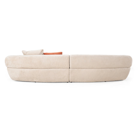 Knight - Modern Beige Fabric Curved Sectional Sofa - View Image 1