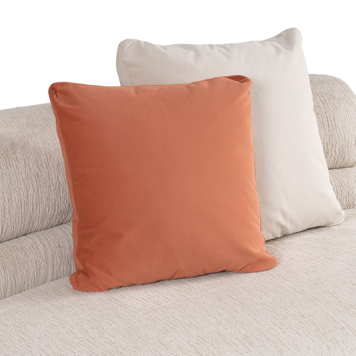 Knight - Modern Beige Fabric Curved Sectional Sofa - View Image 1