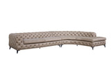 DIvani Casa Kohl - Contemporary Tan RAF Curved Shape Sectional Sofa w/ Chaise - Home Elegance USA