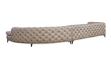 DIvani Casa Kohl - Contemporary Tan RAF Curved Shape Sectional Sofa w/ Chaise - Home Elegance USA