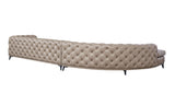 DIvani Casa Kohl - Contemporary Tan LAF Curved Shape Sectional Sofa w/ Chaise - Home Elegance USA