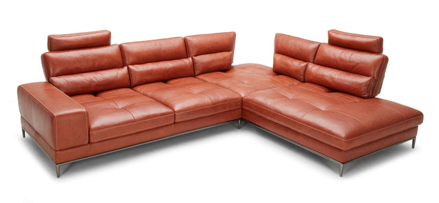 Divani Casa Kudos - Modern Cognac RAF Chaise Sectional Sofa - VGKK5309 - RAF - SECT - Home Elegance USA - 1