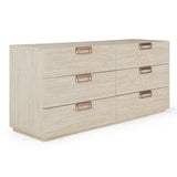Eastern King Kiro + Lago - Modern Tan Fabric + Faux Travertine 4-Piece Bedroom Set