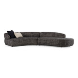 Divani Casa Lakota - Modern Dark Grey Fabric Curved Sectional Sofa