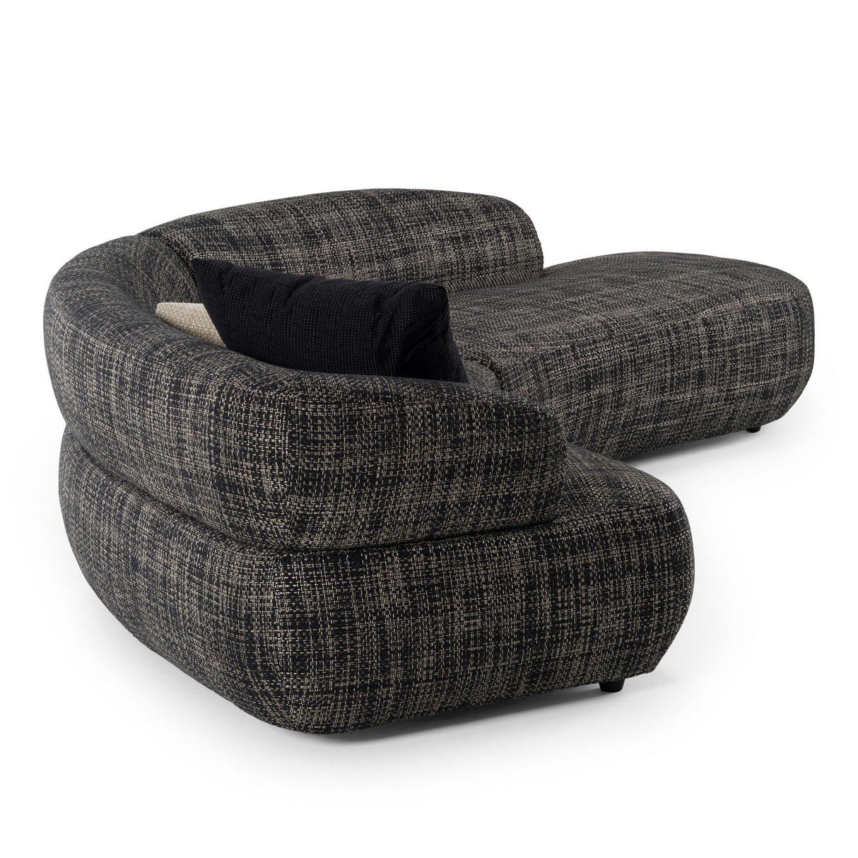 Divani Casa Lakota - Modern Dark Grey Fabric Curved Sectional Sofa