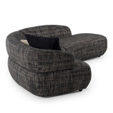 Divani Casa Lakota - Modern Dark Grey Fabric Curved Sectional Sofa