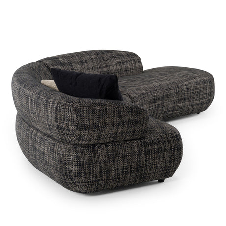 Divani Casa Lakota - Modern Dark Grey Fabric Curved Sectional Sofa