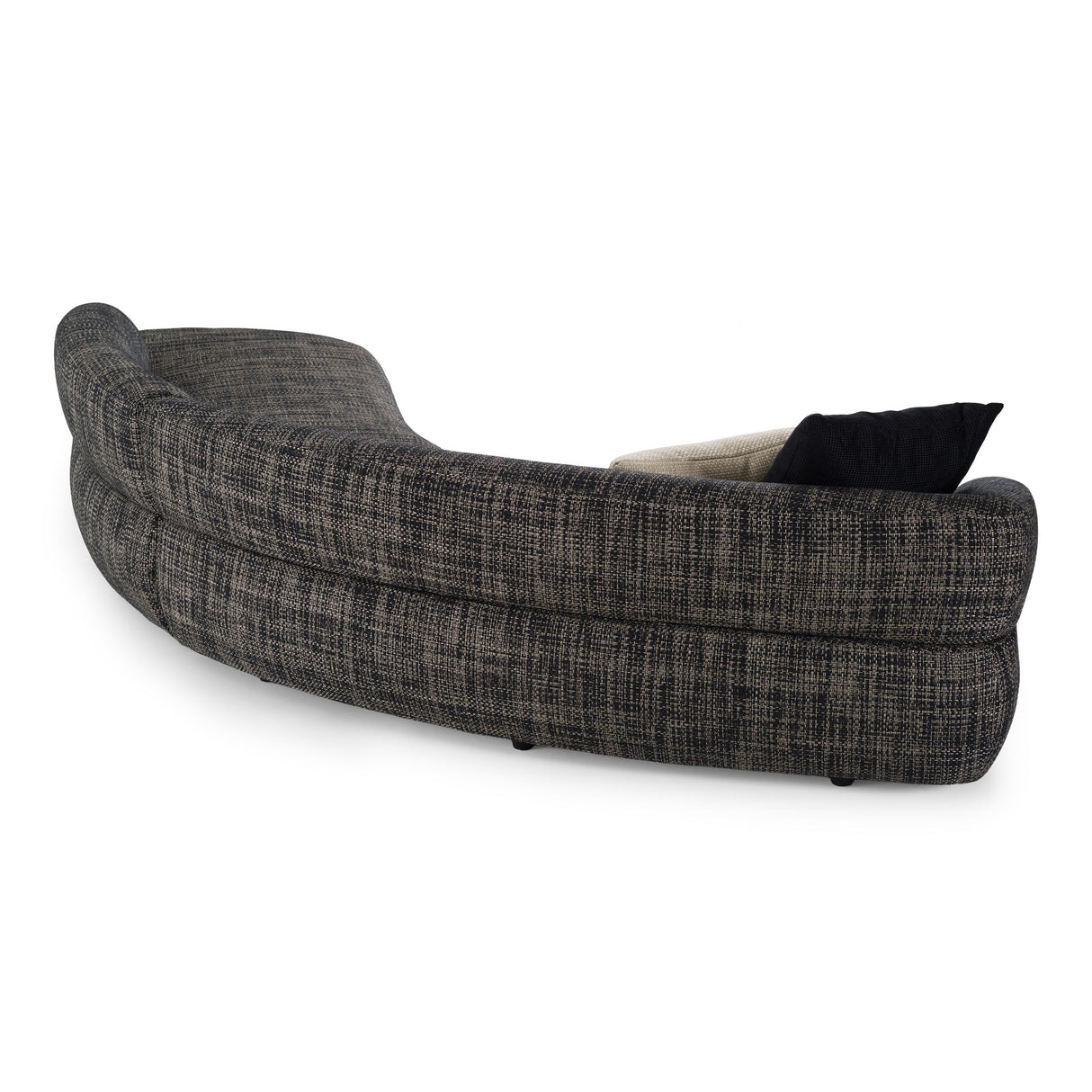 Divani Casa Lakota - Modern Dark Grey Fabric Curved Sectional Sofa