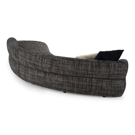 Divani Casa Lakota - Modern Dark Grey Fabric Curved Sectional Sofa