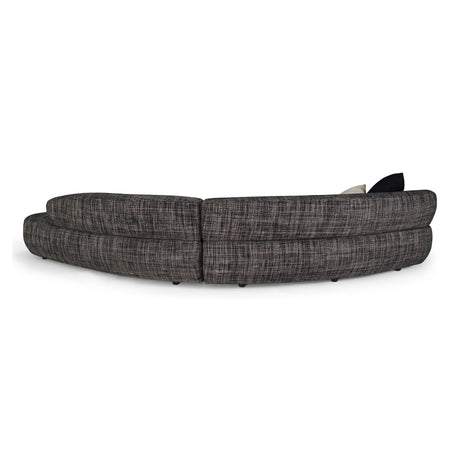 Divani Casa Lakota - Modern Dark Grey Fabric Curved Sectional Sofa