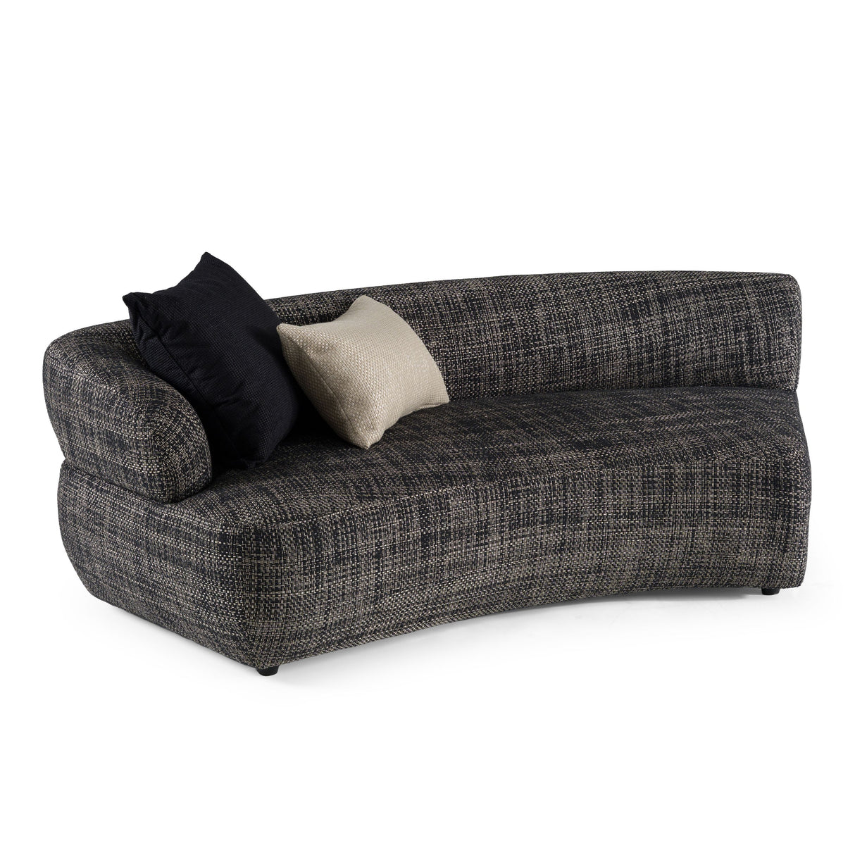 Divani Casa Lakota - Modern Dark Grey Fabric Curved Sectional Sofa