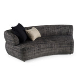 Divani Casa Lakota - Modern Dark Grey Fabric Curved Sectional Sofa