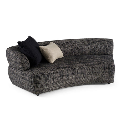 Divani Casa Lakota - Modern Dark Grey Fabric Curved Sectional Sofa